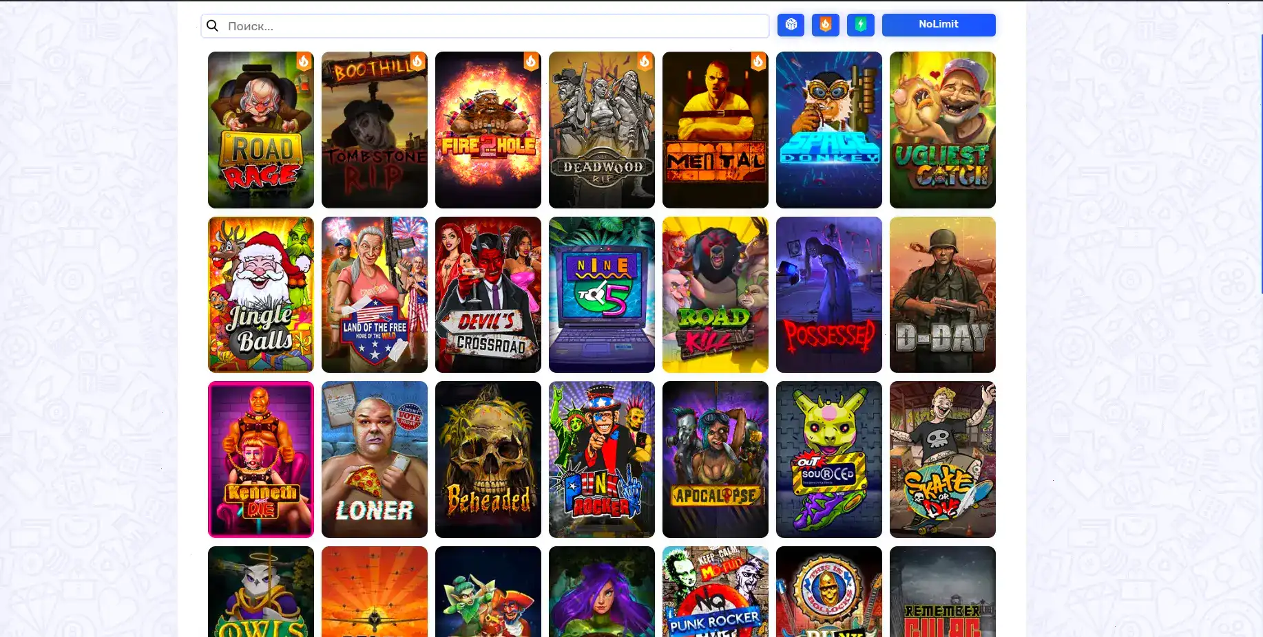 Интерфейс казино Горилла с играми
